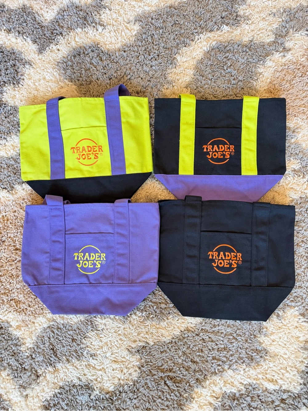 The 2026 Trader Joe's Halloween Mini Canvas Tote Bag Limited Edition Set of 4